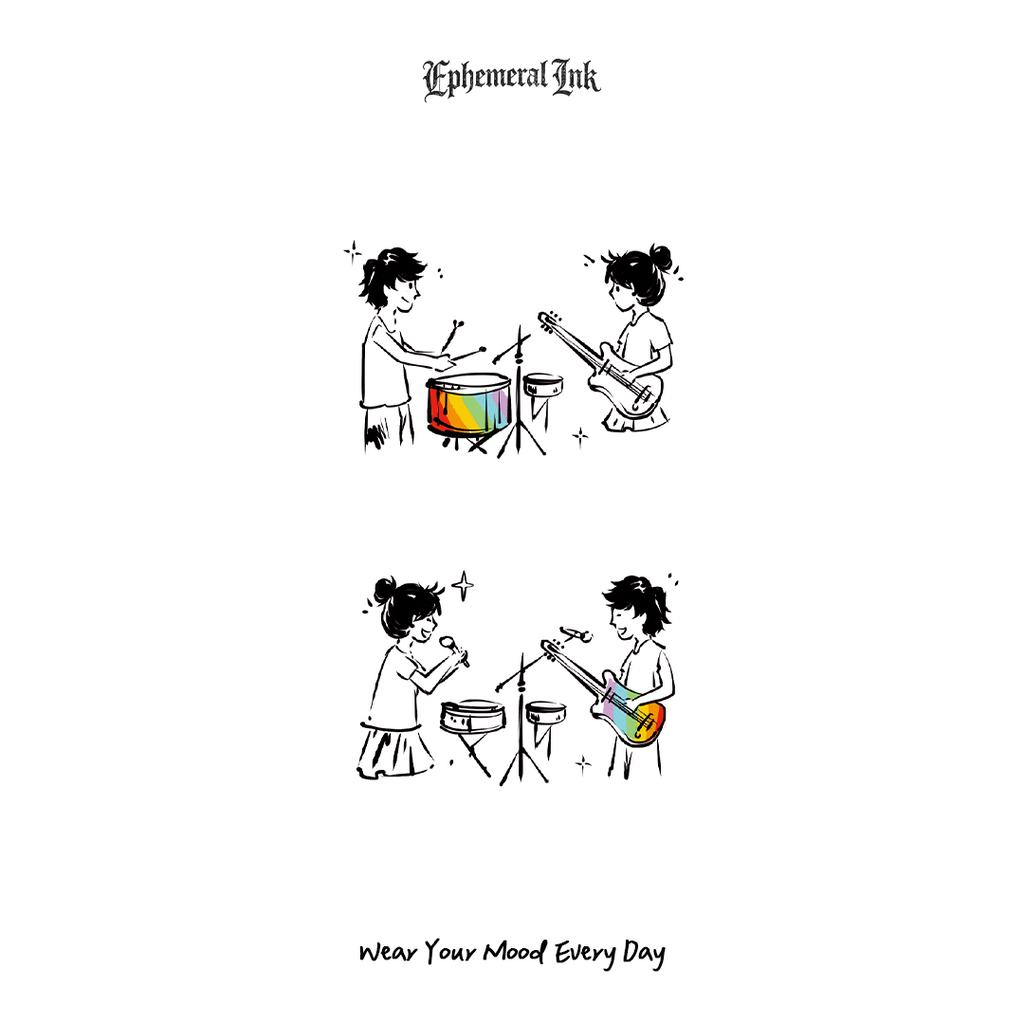 Duo Band Couple Temporary Tattoos (2pcs/set)