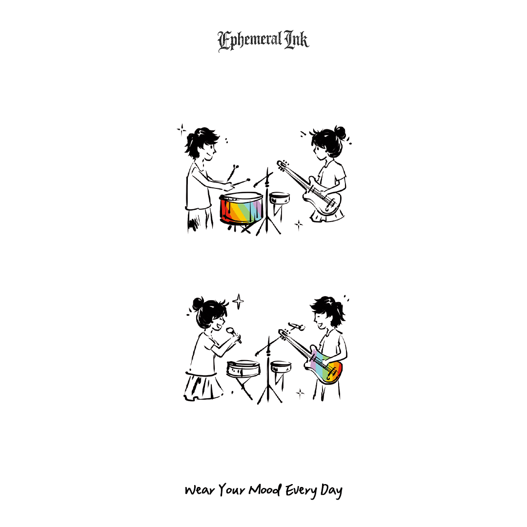 Duo Band Couple Temporary Tattoos (2pcs/set)