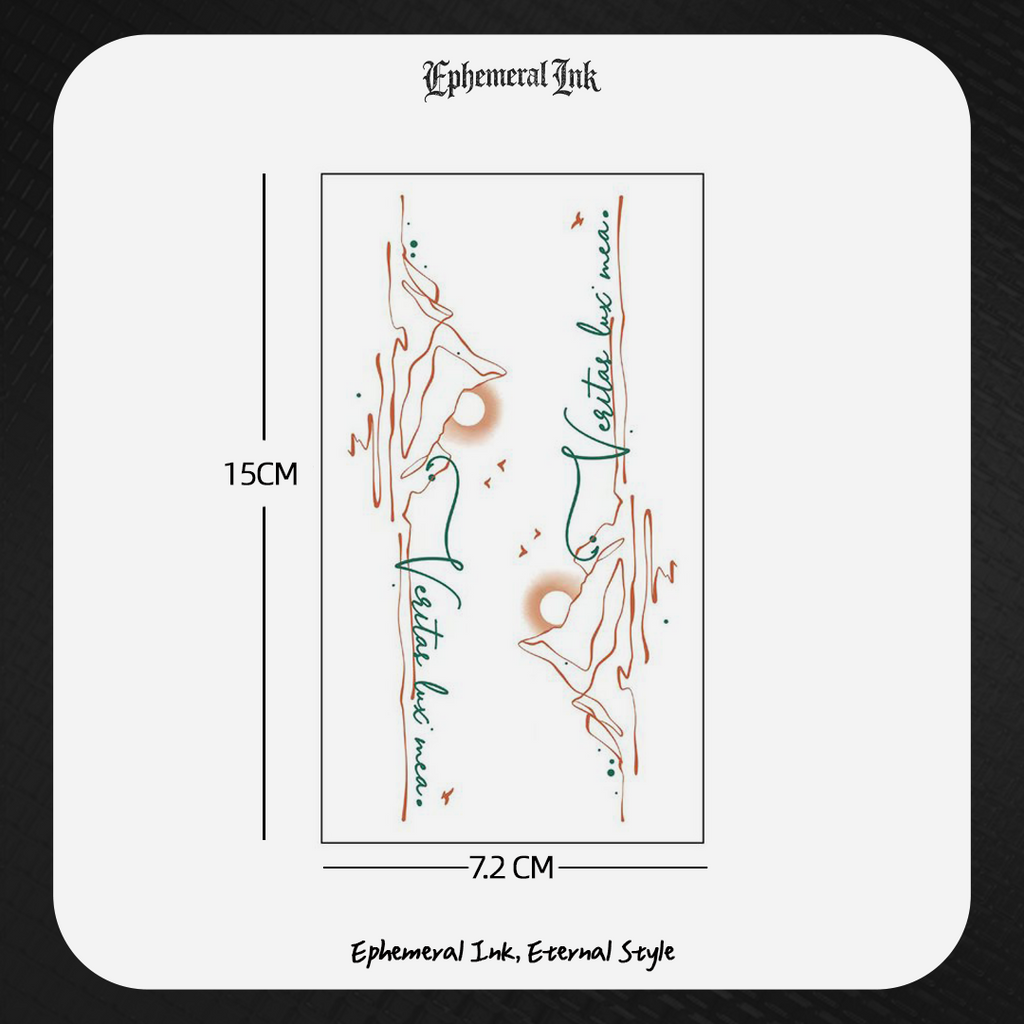 「Vestas lux mea.」Latin Quote Color Temporary Tattoos (2pcs/set)