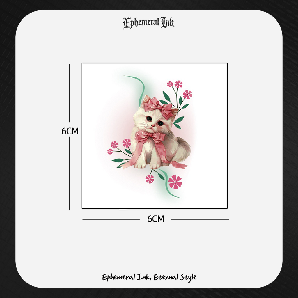 Adorable Watercolor Kitten Temporary Tattoos (2pcs/set)