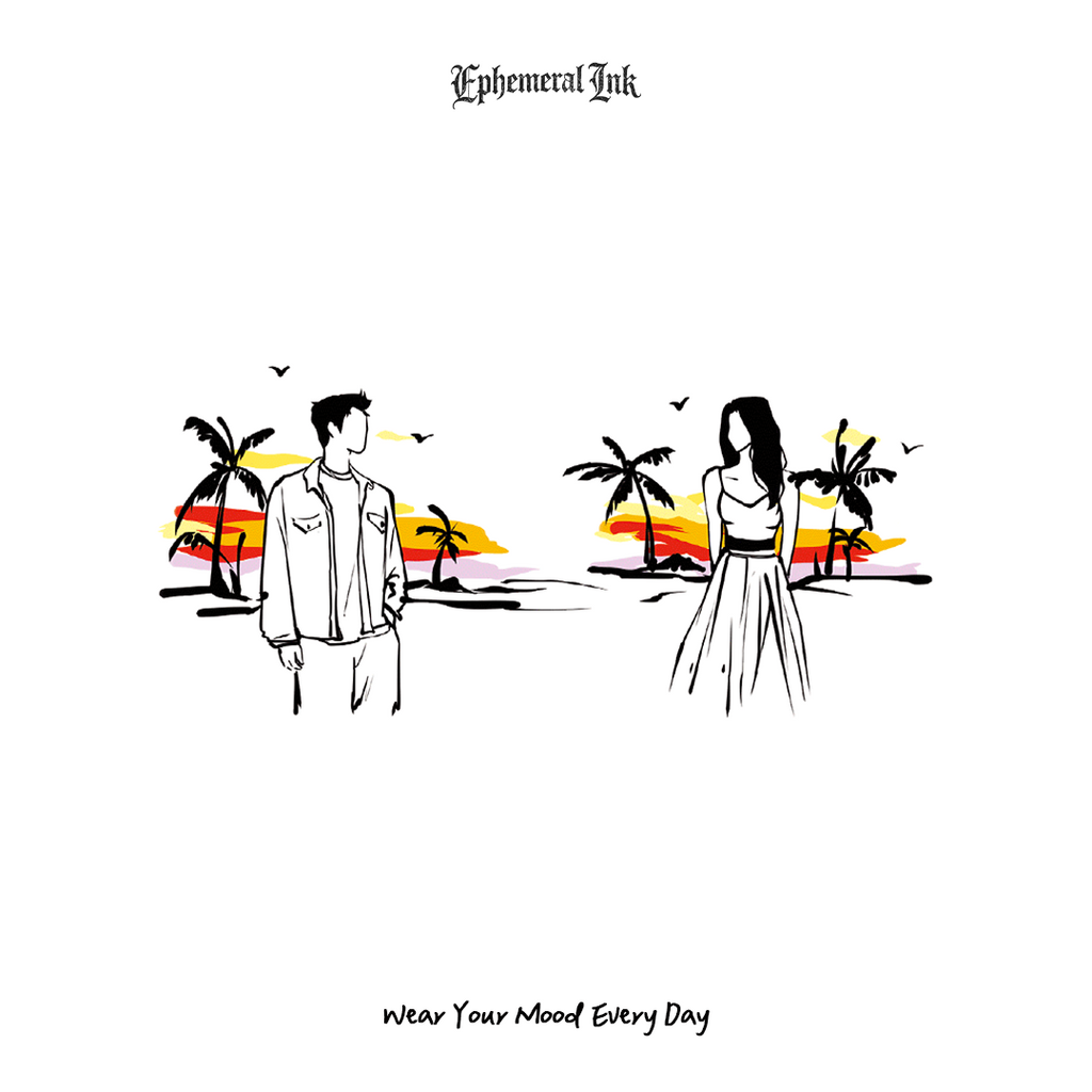 Romantic Beach Couple Temporary Tattoos (2pcs/set)