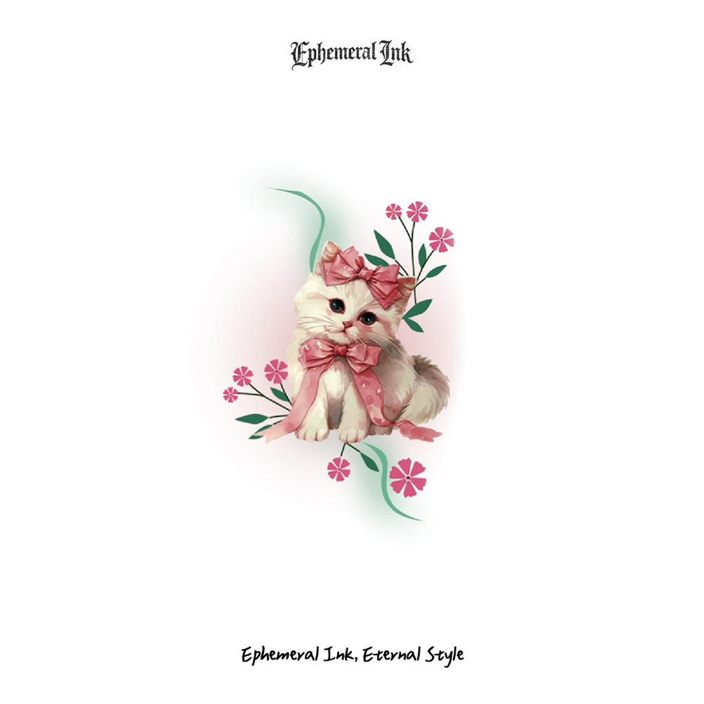 Adorable Watercolor Kitten Temporary Tattoos (2pcs/set)