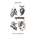 Hand Drawn Rock Angel Temporary Tattoos (2pcs/set)