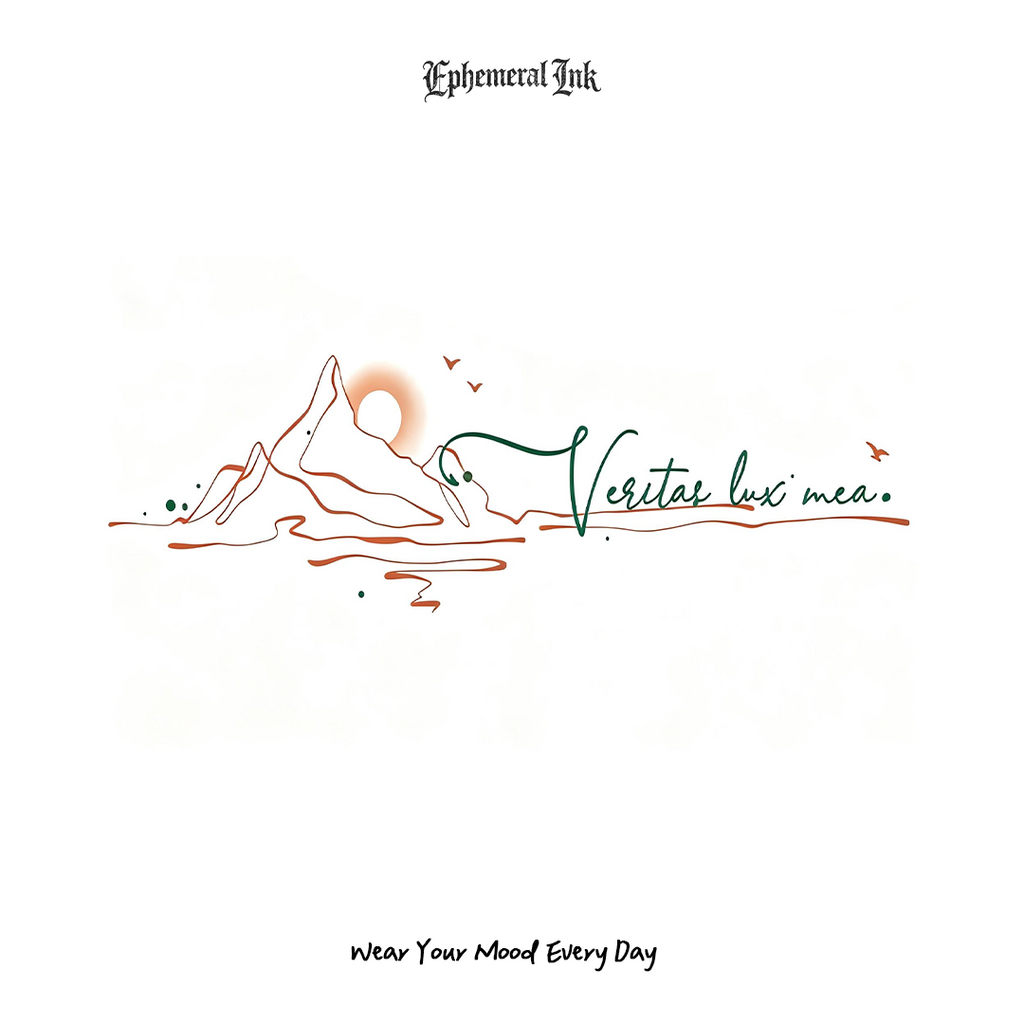 「Vestas lux mea.」Latin Quote Color Temporary Tattoos (2pcs/set)