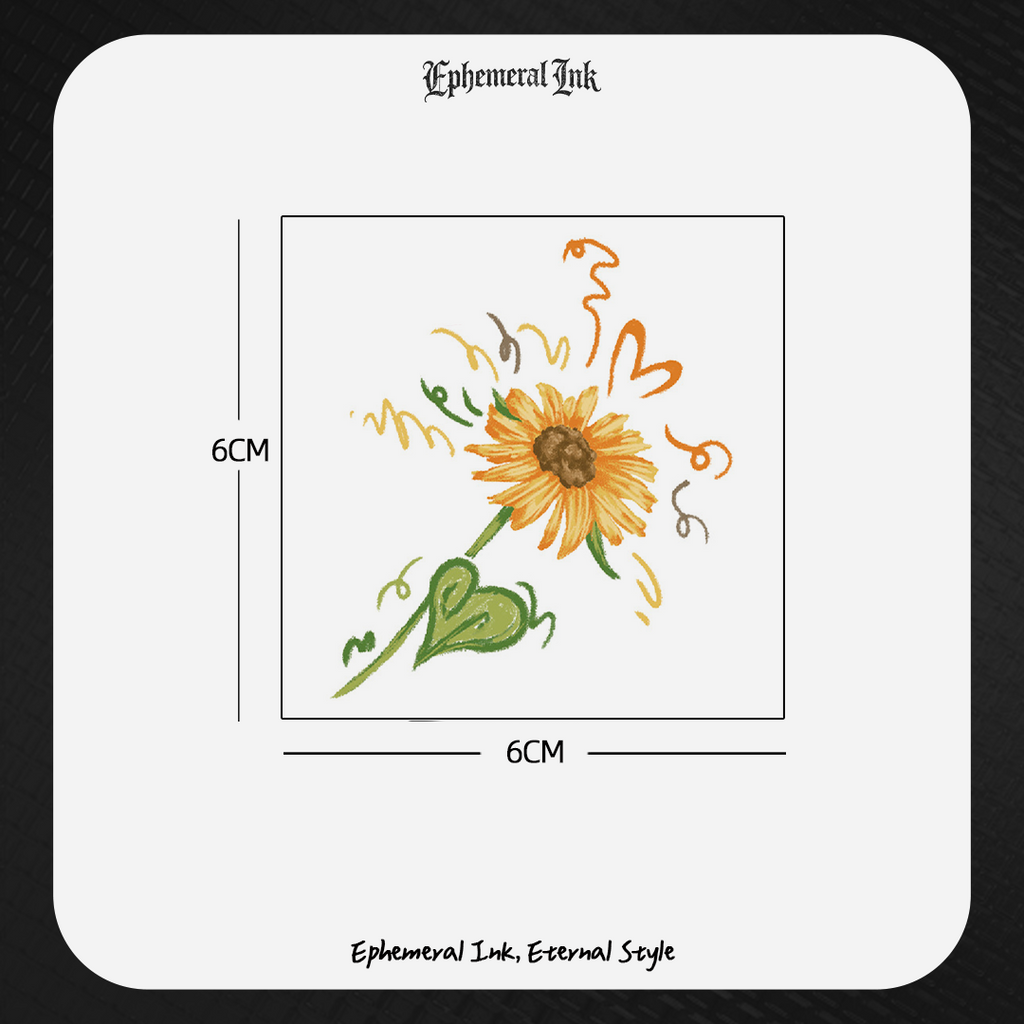 Watercolor Sunflower Temporary Tattoos (2pcs/set)