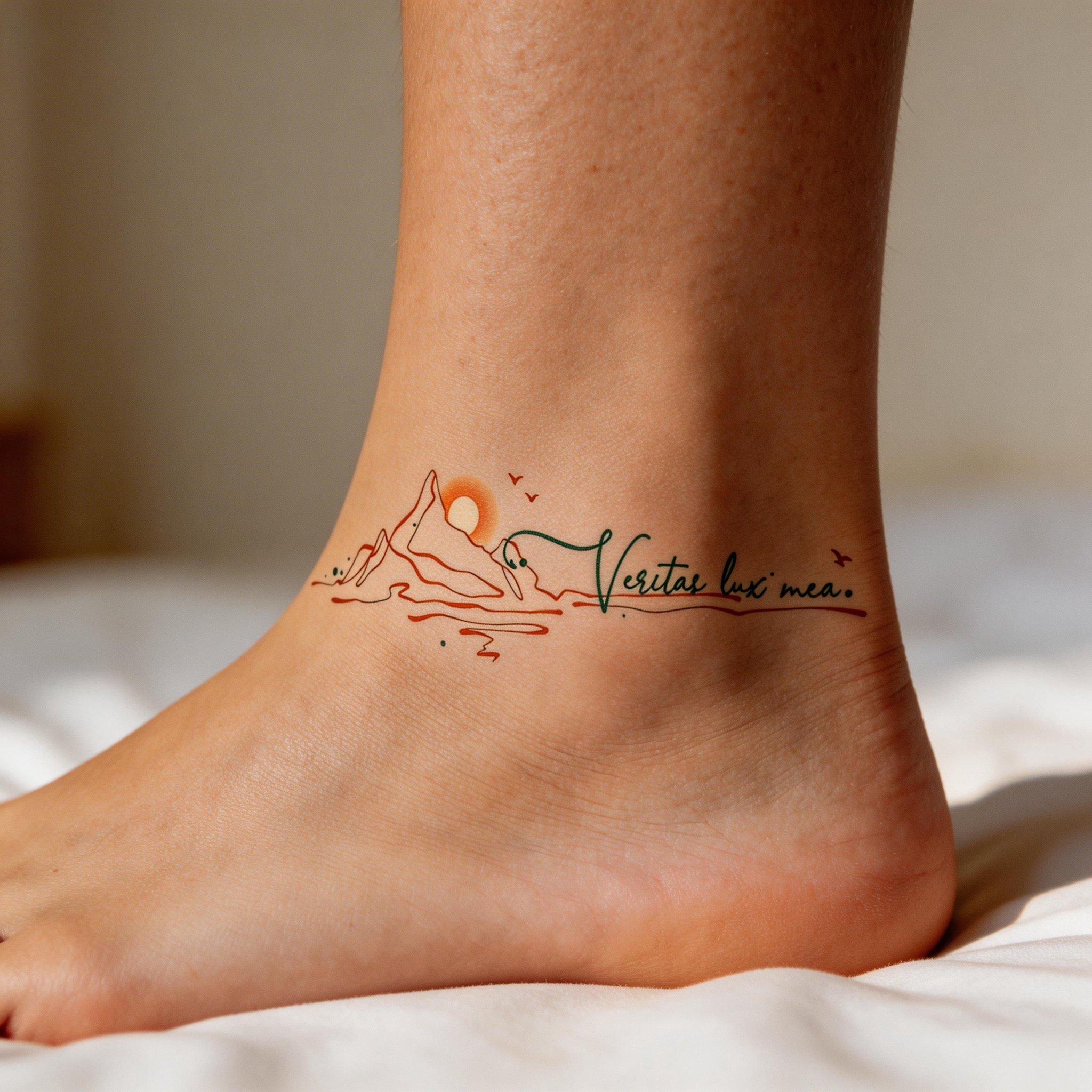 「Vestas lux mea.」Latin Quote Color Temporary Tattoos (2pcs/set)