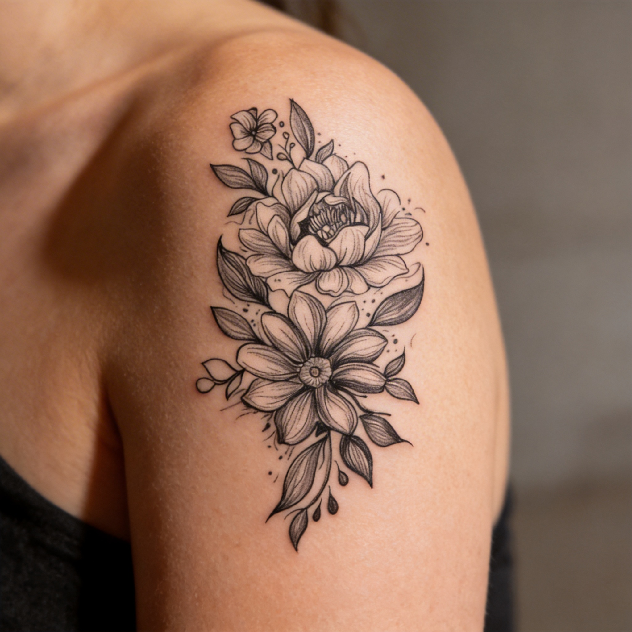 Tatouages temporaires floraux épurés, motifs végétaux pour le quotidien (2 feuilles par paquet)