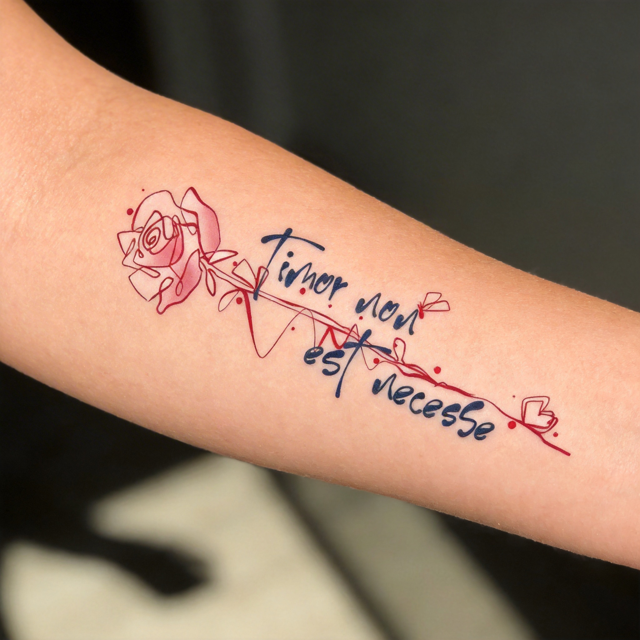 "Timor non est necesse" Latin Quote Color Temporary Tattoo (2 sheets per set)
