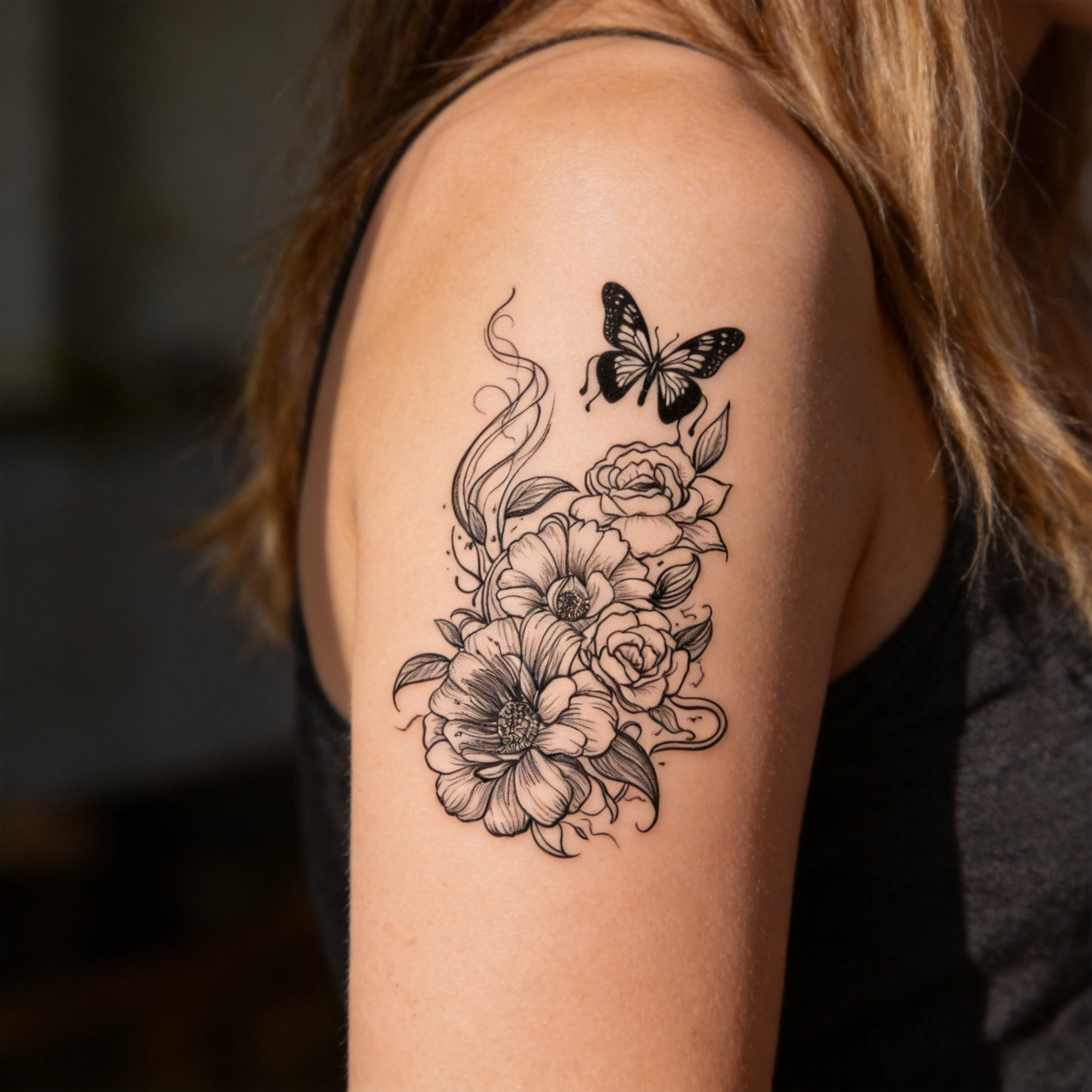 Tatouages temporaires floraux épurés, motifs végétaux pour le quotidien (2 feuilles par paquet)