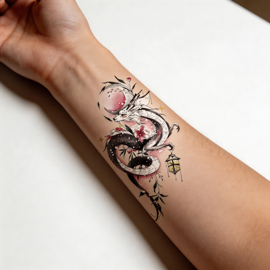 Japanese Dragon Fox Temporary Tattoos(2pcs/set)