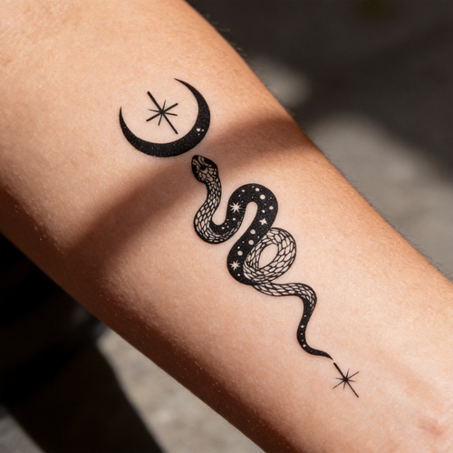 Celestial Snake Temporary Tattoos (2pcs/set)