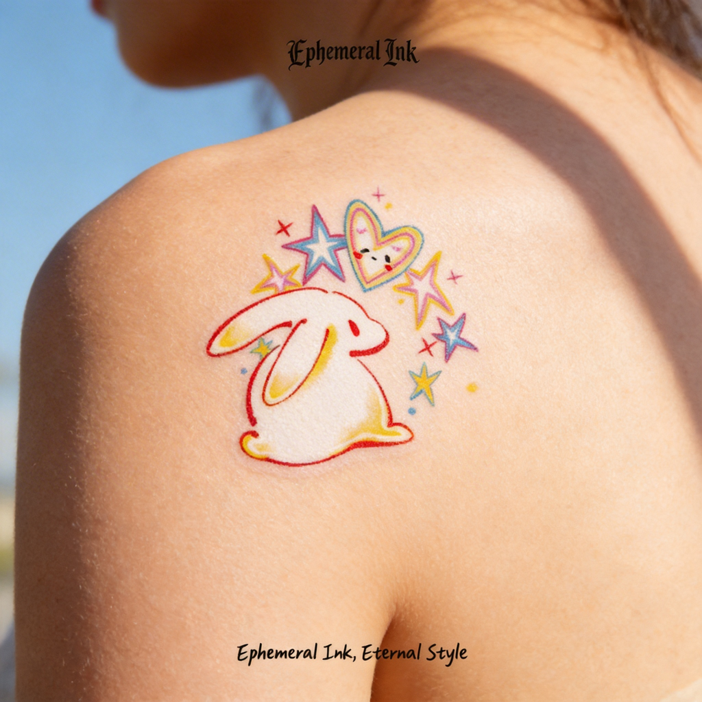 Cute Y2K Bunny Temporary Tattoos (2pcs/set)