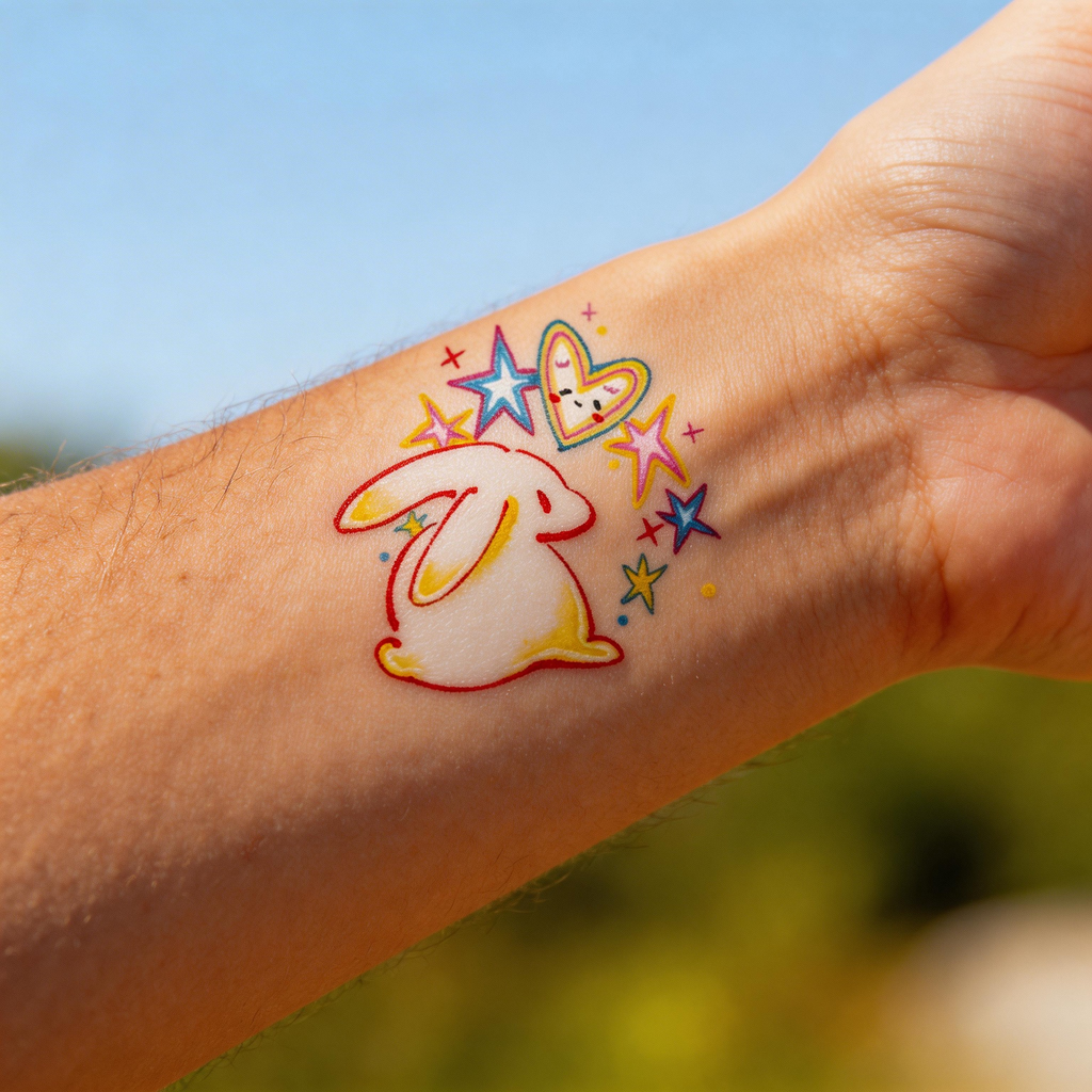 Cute Y2K Bunny Temporary Tattoos (2pcs/set)